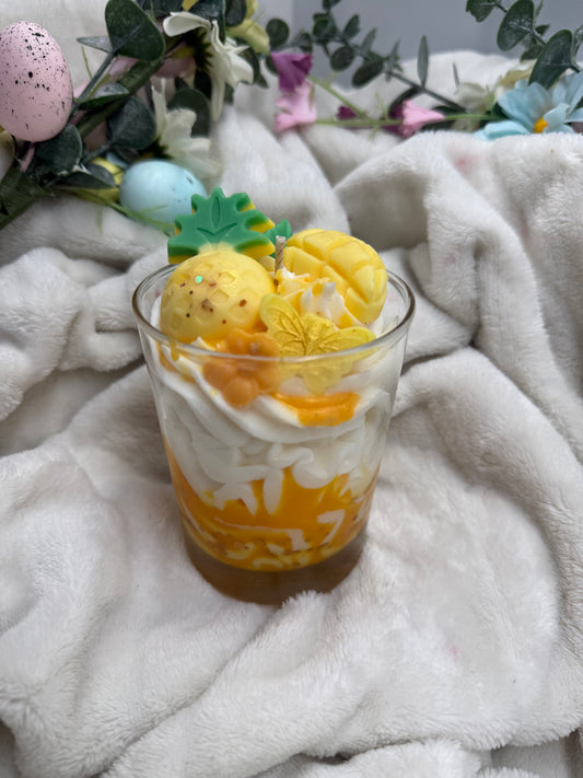 Ananas und Mango Dessertkerze
