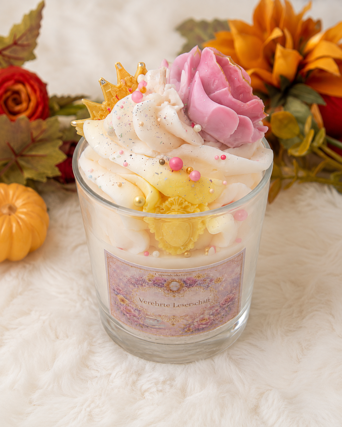Verehrte Leserschaft – Blüten & Knospen Dessertkerze aus Sojawachs | 230 ml
