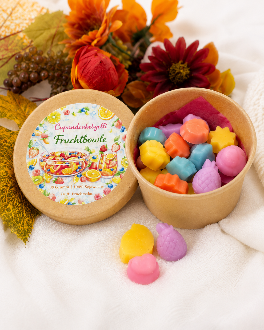 Fruchtbowle Wax Melts – Duft Obstsalat | 30 g Sojawachs