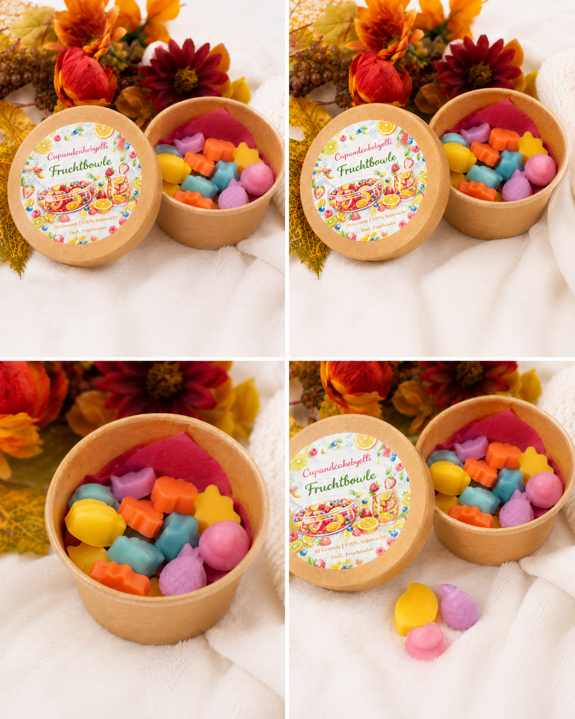 Fruchtbowle Wax Melts – Duft Obstsalat | 30 g Sojawachs