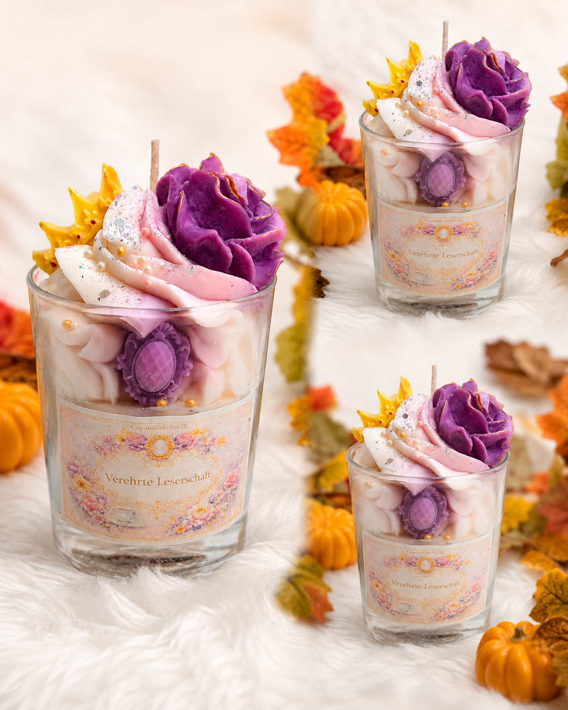 Verehrte Leserschaft – Blüten & Knospen Dessertkerze aus Sojawachs | 230 ml