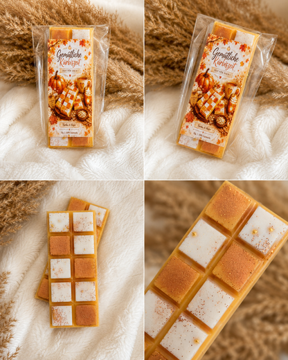 Gemütliche Kürbiszeit Kürbis und Hafer Wax Melts aus verschiedenen Blickwinkeln