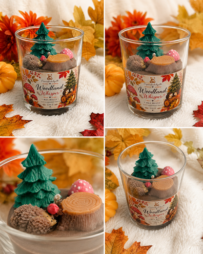 Woodland Whisper Cedarwood Vanilla Dessertkerze aus verschiedenen Blickwinkeln